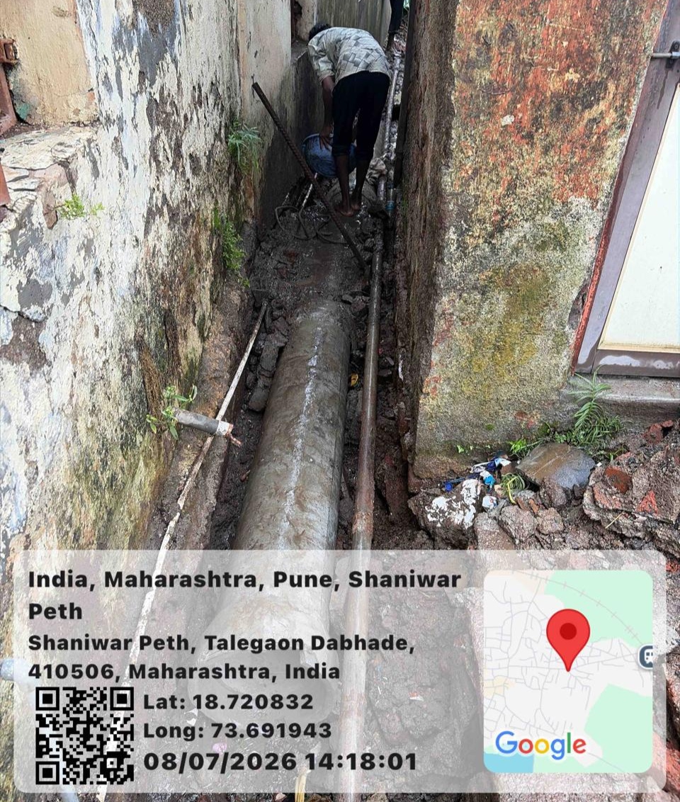 खळवडी परिसरातील पाईपलाईनचे काम पुन्हा अपयशी